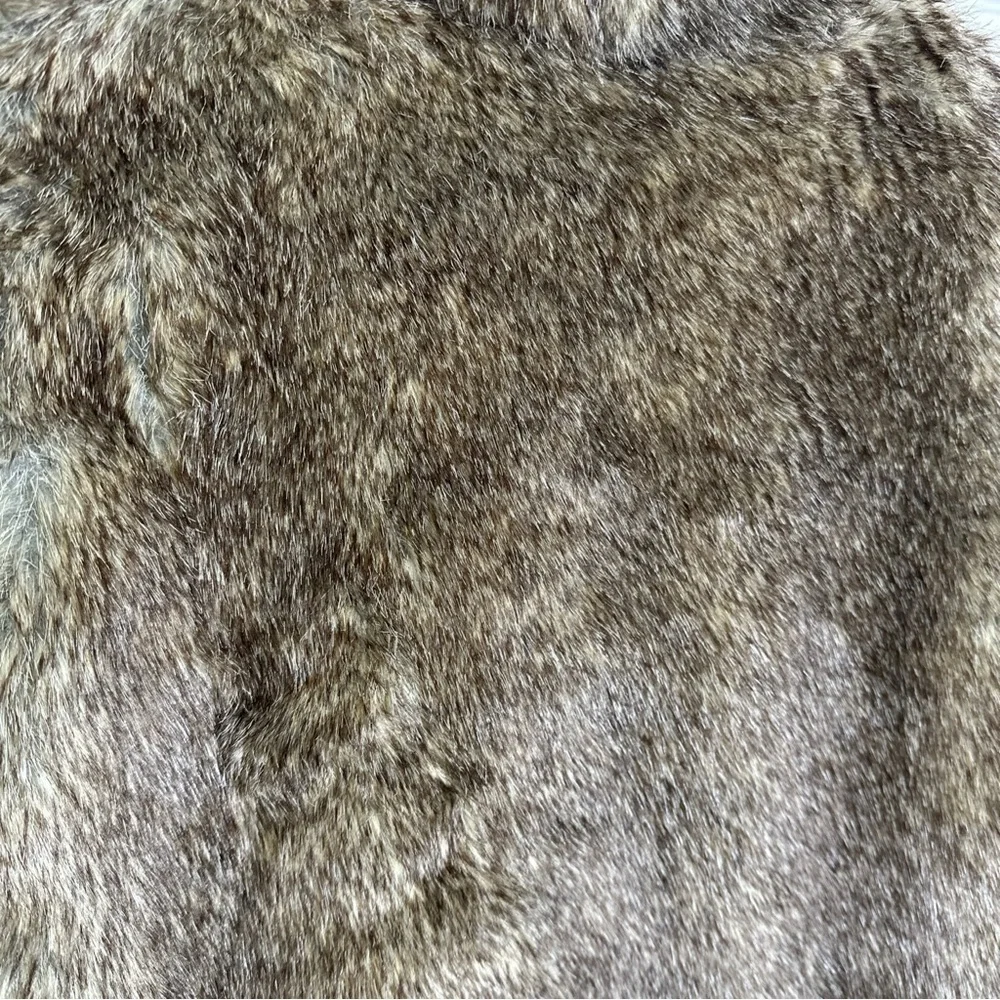 Michael Kors Faux Fur Vest Women’s X-Large Two Clasp Closure Brown Moto Mob Wife
